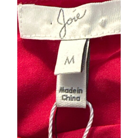 Joie Red Avanti Blouse 100 Percent Silk Long Sleeve Scoop Neck Size Medium - Picture 9 of 14